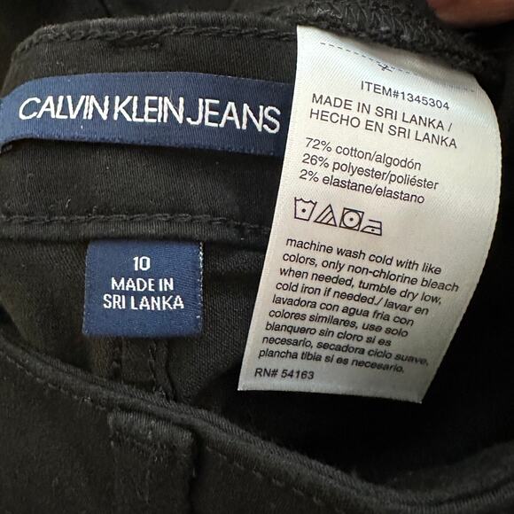 NWT Calvin Klein Skinny Jeans Size 10 Regular Dark Black Emo Goth Punk Grunge - Picture 7 of 8